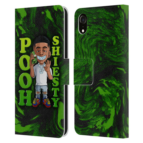 Pooh Shiesty Graphics Green Leather Book Wallet Case Cover For Apple iPhone XR