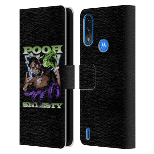 Pooh Shiesty Graphics Photo Leather Book Wallet Case Cover For Motorola Moto E7 Power / Moto E7i Power