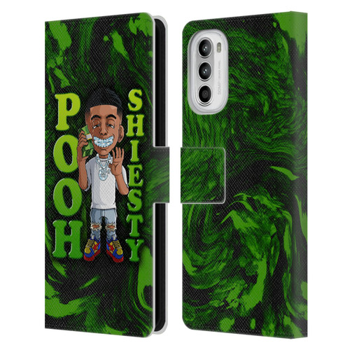 Pooh Shiesty Graphics Green Leather Book Wallet Case Cover For Motorola Moto G52