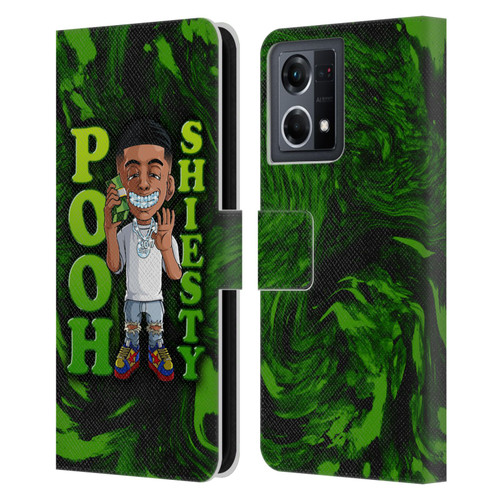 Pooh Shiesty Graphics Green Leather Book Wallet Case Cover For OPPO Reno8 4G