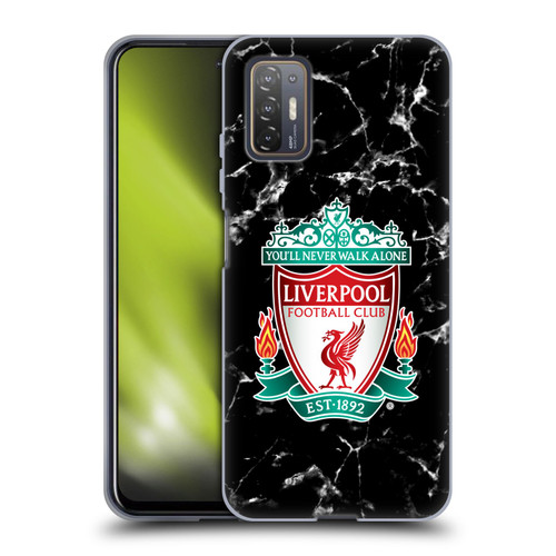 Liverpool Football Club Marble Black Crest Soft Gel Case for HTC Desire 21 Pro 5G