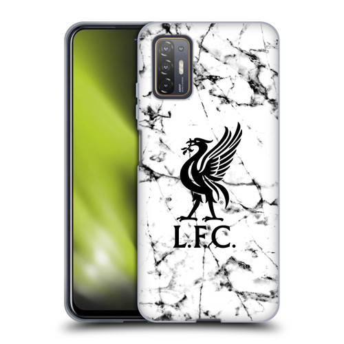 Liverpool Football Club Marble Black Liver Bird Soft Gel Case for HTC Desire 21 Pro 5G