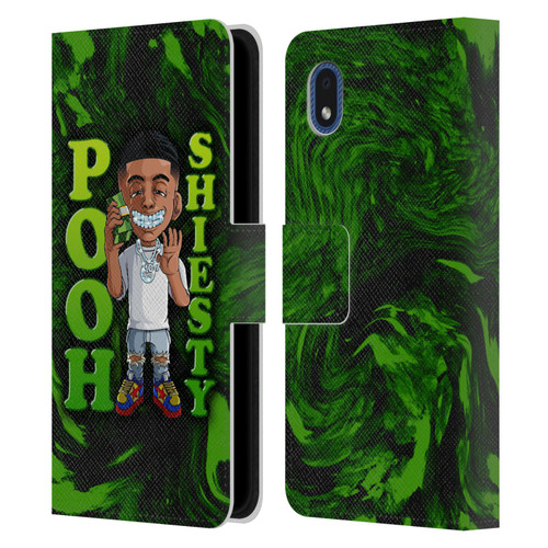 Pooh Shiesty Graphics Green Leather Book Wallet Case Cover For Samsung Galaxy A01 Core (2020)