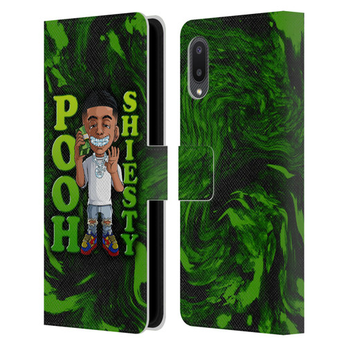 Pooh Shiesty Graphics Green Leather Book Wallet Case Cover For Samsung Galaxy A02/M02 (2021)