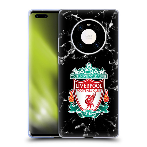 Liverpool Football Club Marble Black Crest Soft Gel Case for Huawei Mate 40 Pro 5G