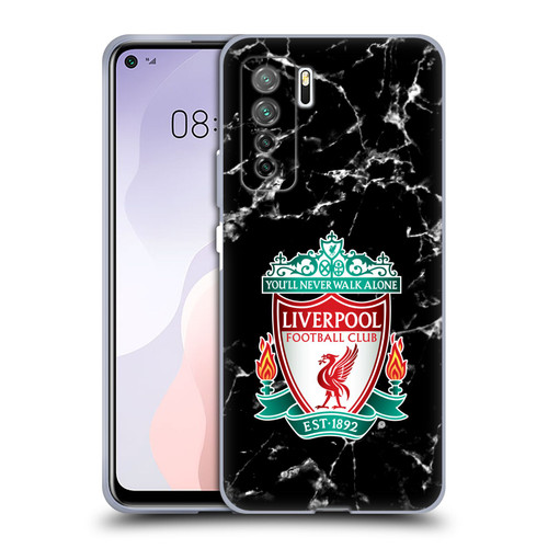 Liverpool Football Club Marble Black Crest Soft Gel Case for Huawei Nova 7 SE/P40 Lite 5G
