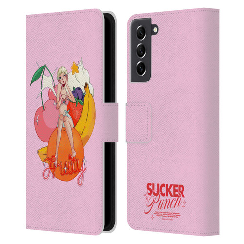 Chloe Moriondo Graphics Fruity Leather Book Wallet Case Cover For Samsung Galaxy S21 FE 5G