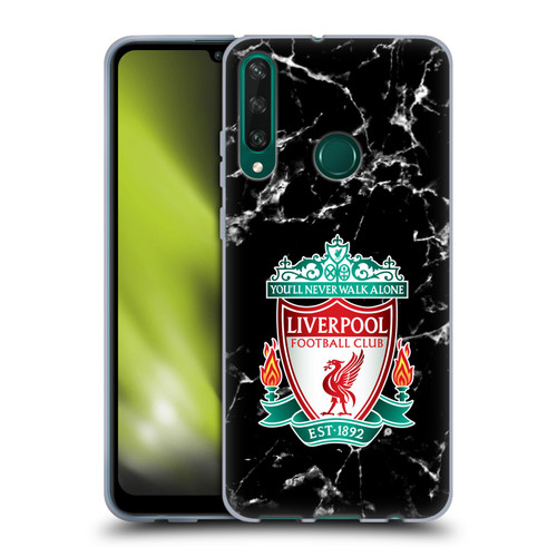 Liverpool Football Club Marble Black Crest Soft Gel Case for Huawei Y6p
