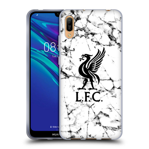 Liverpool Football Club Marble Black Liver Bird Soft Gel Case for Huawei Y6 Pro (2019)