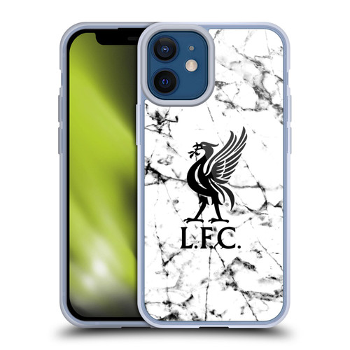 Liverpool Football Club Marble Black Liver Bird Soft Gel Case for Apple iPhone 12 Mini