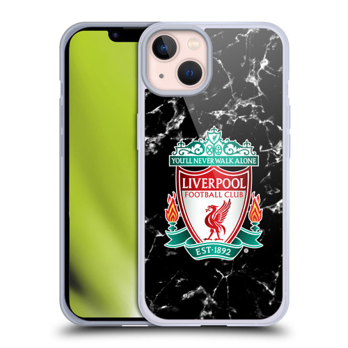 Liverpool Football Club Marble Black Crest Soft Gel Case for Apple iPhone 13