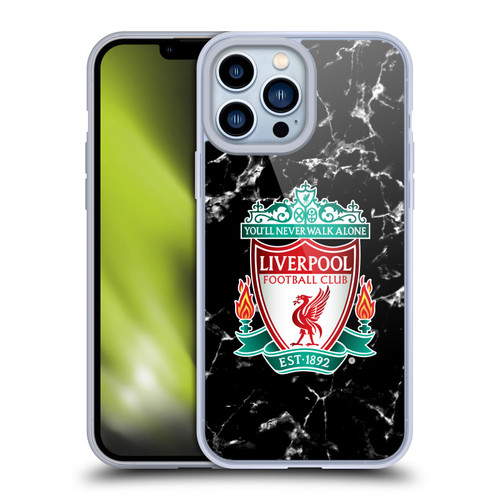Liverpool Football Club Marble Black Crest Soft Gel Case for Apple iPhone 13 Pro Max