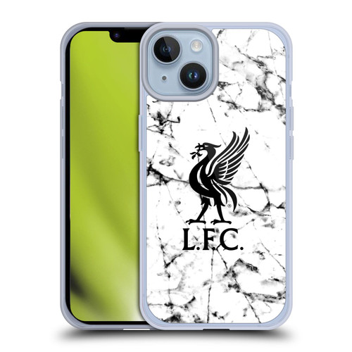 Liverpool Football Club Marble Black Liver Bird Soft Gel Case for Apple iPhone 14