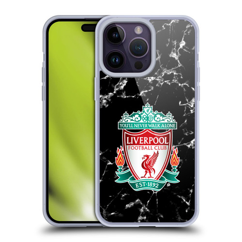 Liverpool Football Club Marble Black Crest Soft Gel Case for Apple iPhone 14 Pro Max