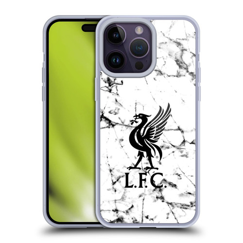 Liverpool Football Club Marble Black Liver Bird Soft Gel Case for Apple iPhone 14 Pro Max