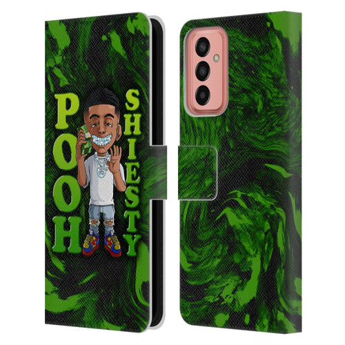 Pooh Shiesty Graphics Green Leather Book Wallet Case Cover For Samsung Galaxy M13 (2022)