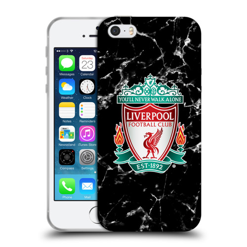 Liverpool Football Club Marble Black Crest Soft Gel Case for Apple iPhone 5 / 5s / iPhone SE 2016