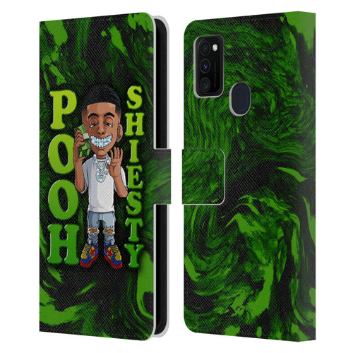 Pooh Shiesty Graphics Green Leather Book Wallet Case Cover For Samsung Galaxy M30s (2019)/M21 (2020)