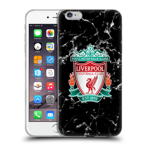 Liverpool Football Club Marble Black Crest Soft Gel Case for Apple iPhone 6 Plus / iPhone 6s Plus