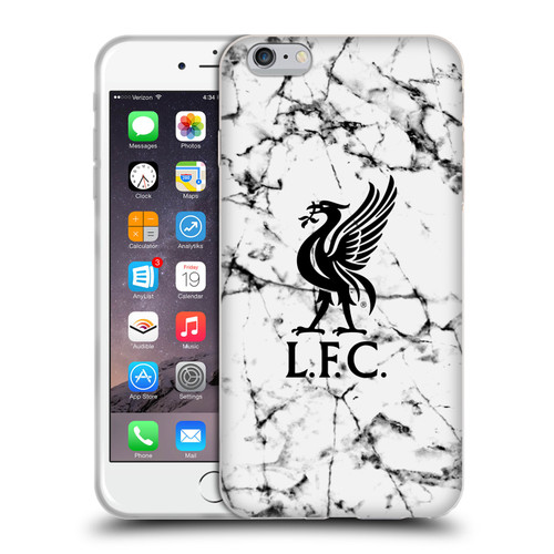 Liverpool Football Club Marble Black Liver Bird Soft Gel Case for Apple iPhone 6 Plus / iPhone 6s Plus
