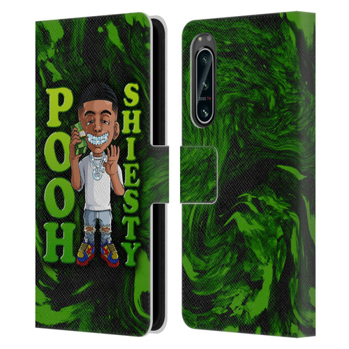 Pooh Shiesty Graphics Green Leather Book Wallet Case Cover For Sony Xperia 5 IV