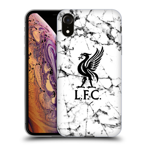 Liverpool Football Club Marble Black Liver Bird Soft Gel Case for Apple iPhone XR