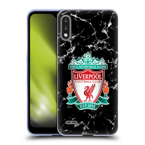 Liverpool Football Club Marble Black Crest Soft Gel Case for LG K22