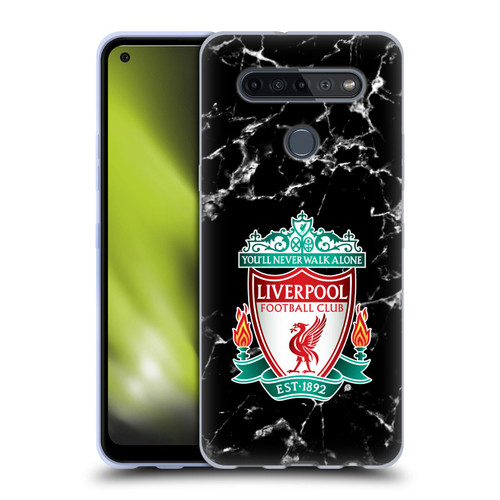 Liverpool Football Club Marble Black Crest Soft Gel Case for LG K51S
