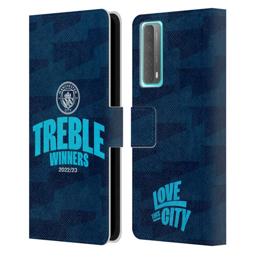 Manchester City Man City FC 2023 Treble Winners Graphics Leather Book Wallet Case Cover For Huawei P Smart (2021)
