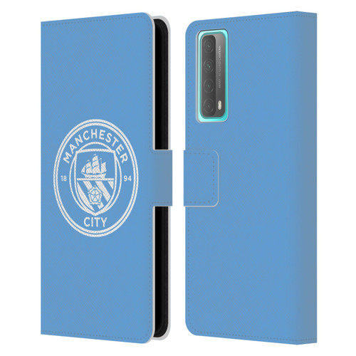 Manchester City Man City FC Badge Blue White Mono Leather Book Wallet Case Cover For Huawei P Smart (2021)