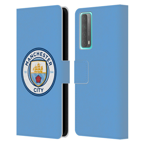Manchester City Man City FC Badge Blue Full Colour Leather Book Wallet Case Cover For Huawei P Smart (2021)