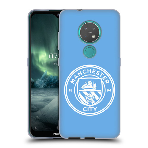 Manchester City Man City FC Badge Blue White Mono Soft Gel Case for Nokia 6.2 / 7.2