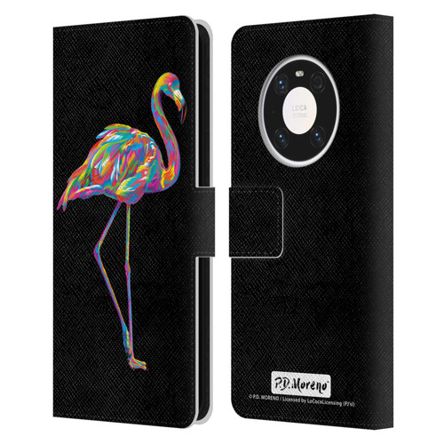 P.D. Moreno Animals Flamingo Leather Book Wallet Case Cover For Huawei Mate 40 Pro 5G