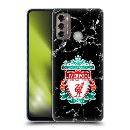 Liverpool Football Club Marble Black Crest Soft Gel Case for Motorola Moto G60 / Moto G40 Fusion
