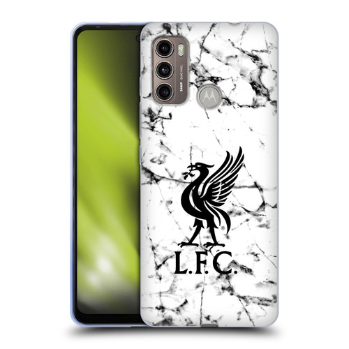 Liverpool Football Club Marble Black Liver Bird Soft Gel Case for Motorola Moto G60 / Moto G40 Fusion