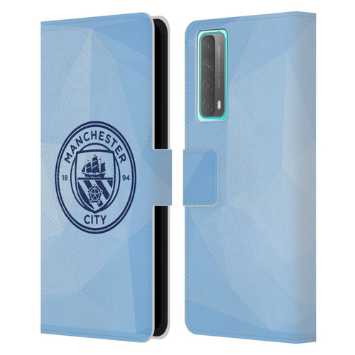 Manchester City Man City FC Badge Geometric Blue Obsidian Mono Leather Book Wallet Case Cover For Huawei P Smart (2021)