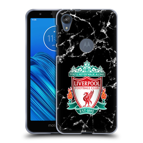 Liverpool Football Club Marble Black Crest Soft Gel Case for Motorola Moto E6