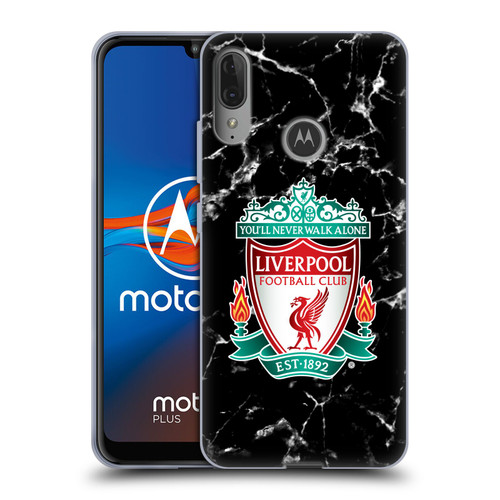 Liverpool Football Club Marble Black Crest Soft Gel Case for Motorola Moto E6 Plus
