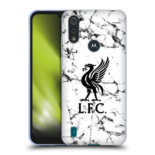 Liverpool Football Club Marble Black Liver Bird Soft Gel Case for Motorola Moto E6s (2020)
