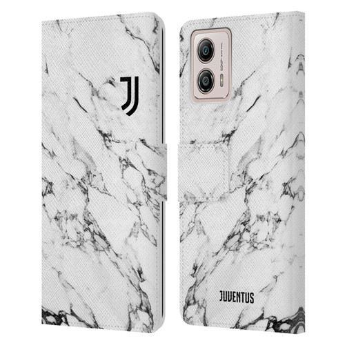 Juventus Football Club Marble White Leather Book Wallet Case Cover For Motorola Moto G53 5G