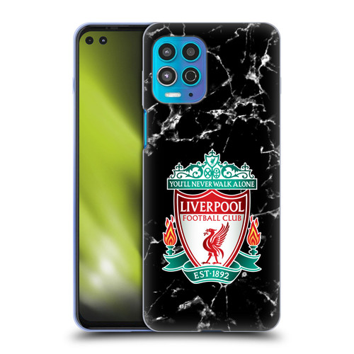 Liverpool Football Club Marble Black Crest Soft Gel Case for Motorola Moto G100
