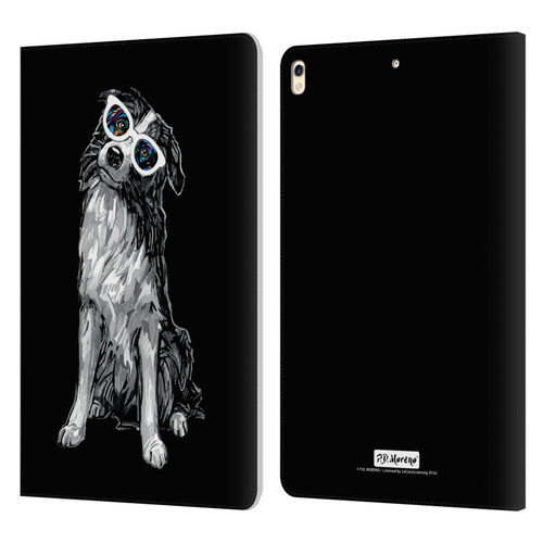 P.D. Moreno Black And White Dogs Border Collie Leather Book Wallet Case Cover For Apple iPad Pro 10.5 (2017)