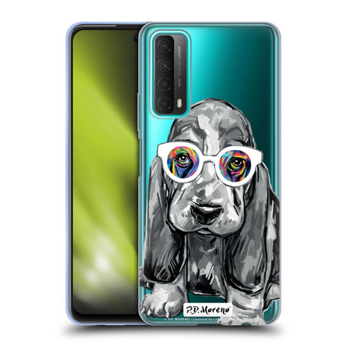 P.D. Moreno Black And White Dogs Basset Hound Soft Gel Case for Huawei P Smart (2021)