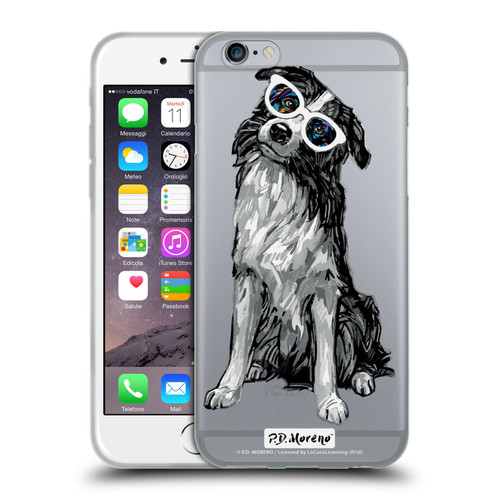 P.D. Moreno Black And White Dogs Border Collie Soft Gel Case for Apple iPhone 6 / iPhone 6s
