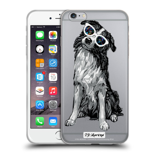 P.D. Moreno Black And White Dogs Border Collie Soft Gel Case for Apple iPhone 6 Plus / iPhone 6s Plus