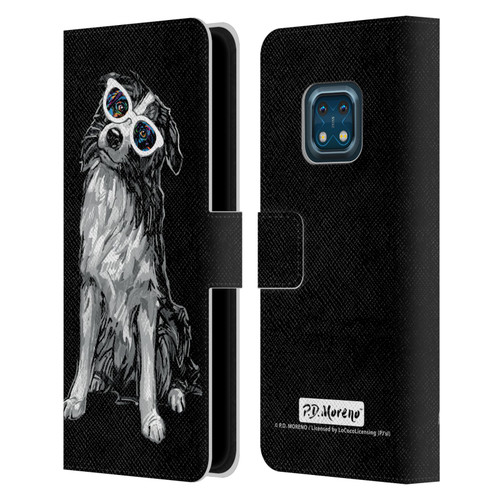 P.D. Moreno Black And White Dogs Border Collie Leather Book Wallet Case Cover For Nokia XR20