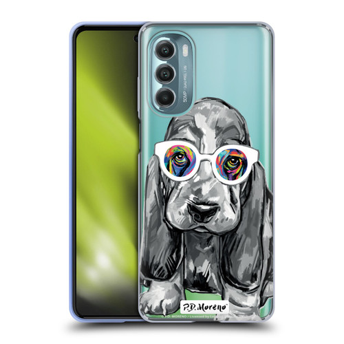 P.D. Moreno Black And White Dogs Basset Hound Soft Gel Case for Motorola Moto G Stylus 5G (2022)
