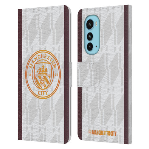 Manchester City Man City FC 2023/24 Badge Kit Away Leather Book Wallet Case Cover For Motorola Edge (2022)