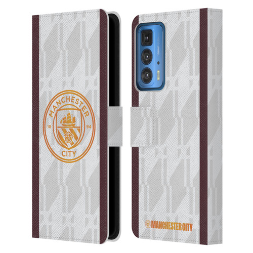 Manchester City Man City FC 2023/24 Badge Kit Away Leather Book Wallet Case Cover For Motorola Edge 20 Pro