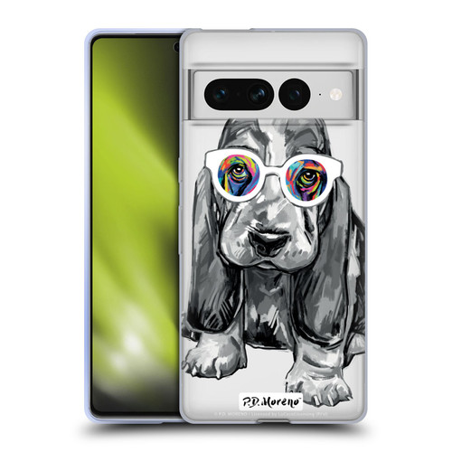 P.D. Moreno Black And White Dogs Basset Hound Soft Gel Case for Google Pixel 7 Pro